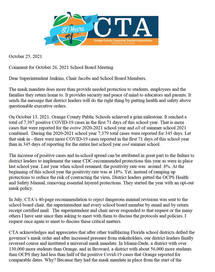 school board letter 10-25